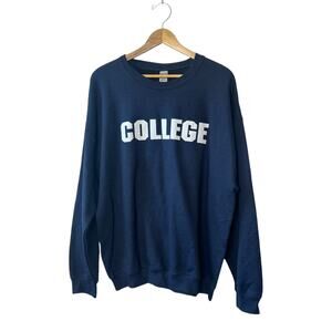 National Lampoon Navy Blue College Crewneck Sweatshirt Men's XL NEW